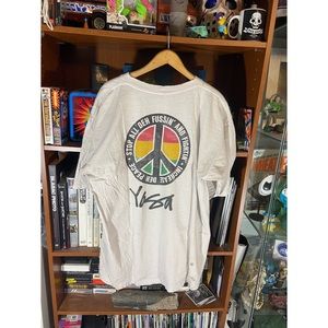 Vintage 90s yasa peace sign, thrashed, single stitch tee shirt